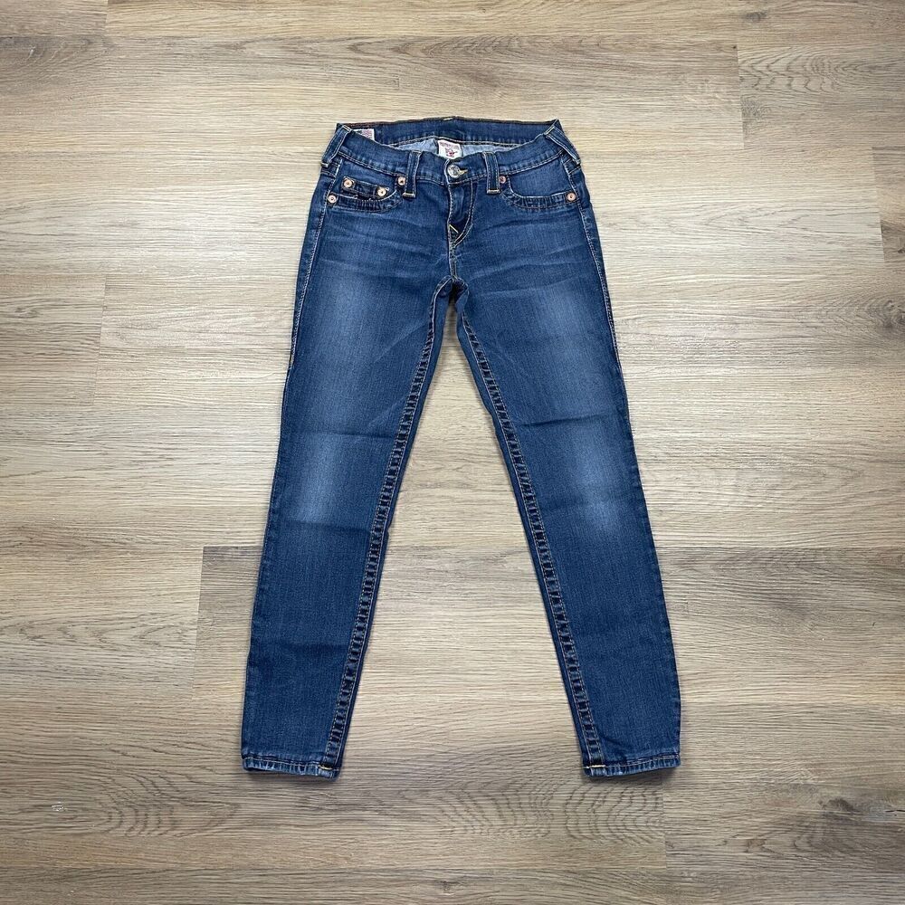 True Religion Jeans Womens 27 Blue Casey Stretch Slim Denim